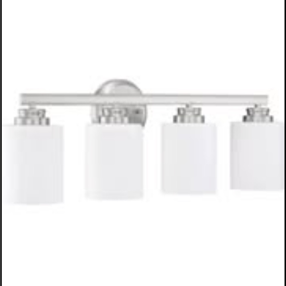 Modern White and Silver Bathroom Vanity Light Fixture